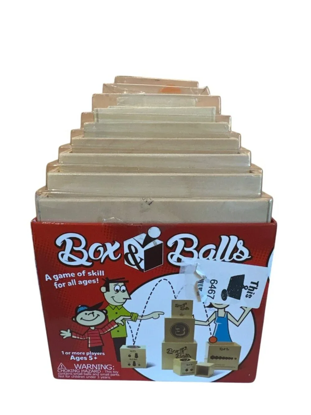 Fat Brain Toy Co. Box & Balls Game Wooden Toy NEW in Box Skill Game Ages 5 +